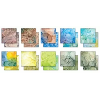 Craft Consortium Essential Craft Papers 12x12 Inch Paper Pad Ink Drops Earth (CCEPAD015)